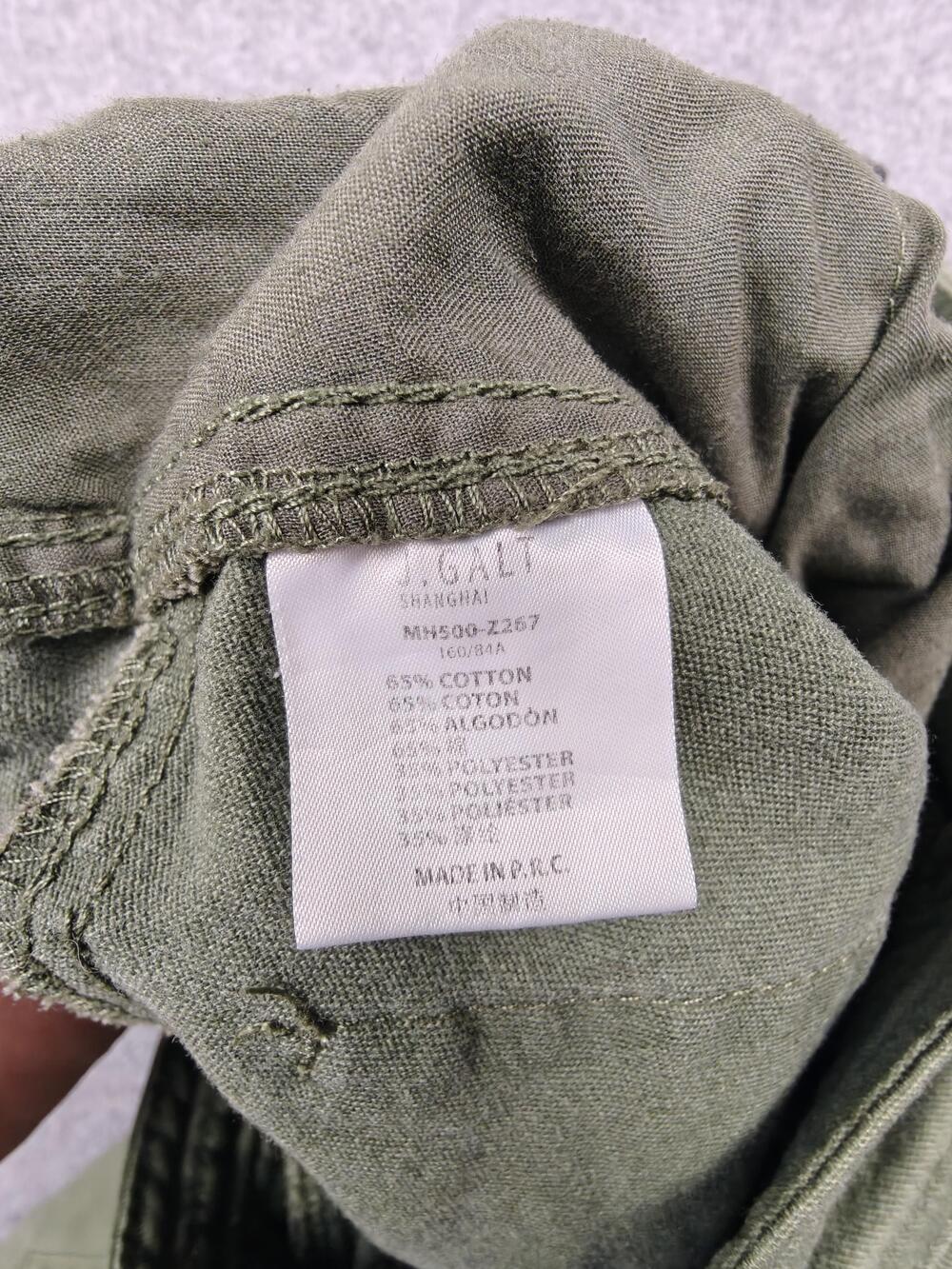 Brandy Melville Cargo Pants Womens One Size Green Twill Adjustable Waist Utility - Picture 5 of 11